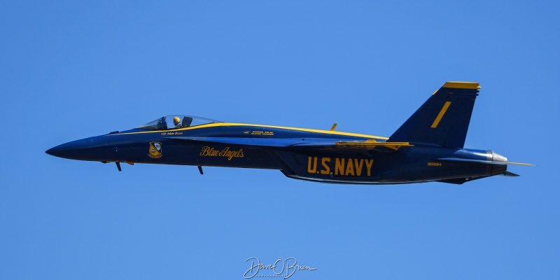 BLUE ANGEL 1
165664 / F/A-18E	
Blue Angels / NAS Pensacola, FL
9/4/25
Keywords: Military Aviation, KPSM, Pease, Portsmouth Air Show 2025, Blue Angels, F/A-18E