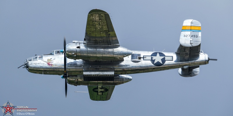 Miss Mitchell B-25J 
N27493 / B-25J 
7/23/24
Keywords: Military Aviation, KOSH, Oshkosh, Wittman Regional Airport, Vintage Aircraft, World War II, B-25J, General Aviation, EEA Airventure