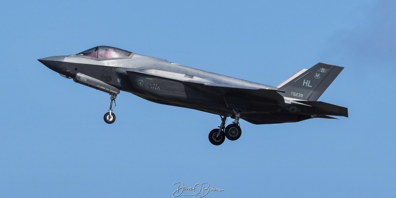 F-35A Demo landing after practice on Friday
17-5239 / F-35A	
421st FS / Hill AFB, UT
5/9/25
Keywords: Military Aviation, KPSM, Pease, Portsmouth Air Show 2025, F-35A Demo, 421st FS