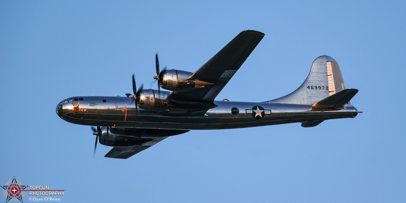 B-29 Doc lifting off for the Evening show
N69972 / B-29A		
DOCS Friends / 	44-69972
7/24/24
Keywords: KOSH, Oshkosh, Wittman Regional Airport, Vintage Aircraft, World War II, General Aviation, EEA Airventure