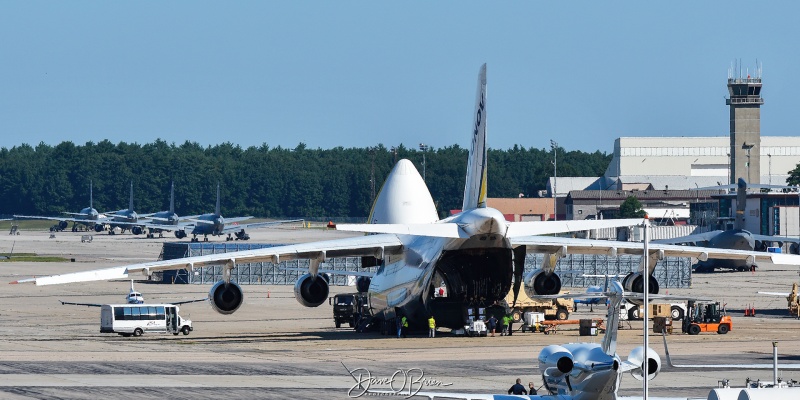 Antonov being loaded
UR-82029	/ AN-124	
Volga-Denpr / Leipzig, Germany
8/11/24
Keywords: KPSM, Pease, Portsmouth Airport, Antonov Airlines, AN-124