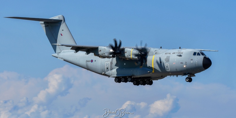 ASCOT4134 
ZM416 / A400M	
24/30/70sq / RAF Brize Norton, UK
7/13/24
Keywords: Military Aviation, KPSM, Pease, Portsmouth Airport, RAF, A400M, 24/30/70sq