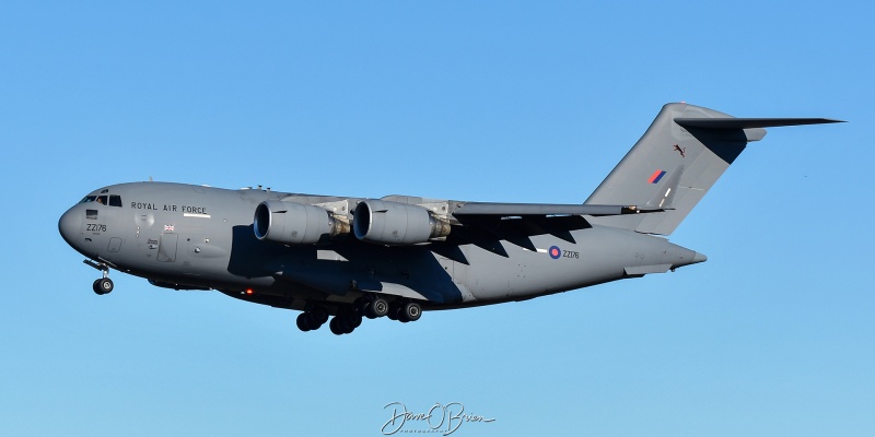 ASCOT6115
ZZ176 / C-17A	
24/99 sq / RAF Brize Norton, UK
10/17/25
Keywords: Military Aviation, KPSM, Pease, Portsmouth Airport, RAF, C-17A