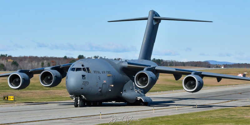 ASCOT6159
ZZ173 / C-17A	
24/99sq / RAF Brize Norton, UK
11/9/24
Keywords: Military Aviation, KPSM, Pease, Portsmouth Airport, RAF, C-17A, 24/99sq