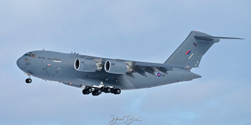 ASCOT6216
ZZ171 / C-17A	
24/99 sq / RAF Brize Norton, UK
2/21/26
Keywords: Military Aviation, KPSM, Pease, Portsmouth Airport, C-17, 24/99 sq
