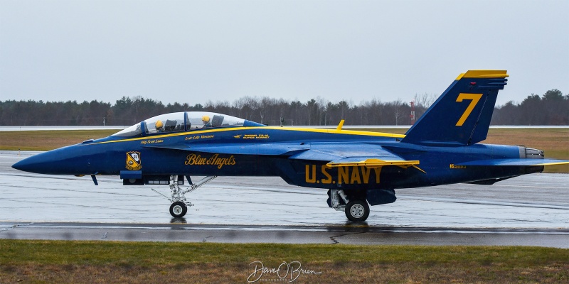 BLUE ANGEL 7
165885 / F/A-18F	
Blue Angels / NAS Pensacola, FL
11/26/24
Keywords: Military Aviation, KPSM, Pease, Portsmouth Airport, F/A-18D, Blue Angels