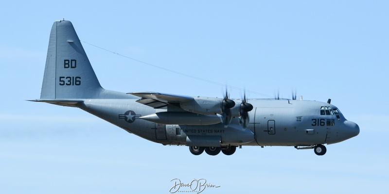 CONVOY3617
165316 / KC-130T	
VR-64 / JB McGuire–Dix–Lakehurst, NJ
4/9/24
Keywords: Military Aviation, KPSM, Pease, Portsmouth Airport, KC-130T, VM-64