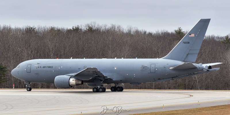 CURT97
17-46038 / KC-46A	
22nd ARW / Seymour Johnson AFB, NC
3/9/24
Keywords: Military Aviation, KPSM, Pease, Portsmouth Airport, KC-46A Pegasus, 22nd ARW