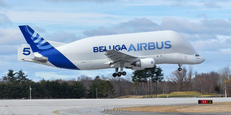 BCO1003 flight stopping for an overnight
F-GSTF / A300-608ST / Beluga 5	
Airbus / Toulouse Airport, France
3/11/4
Keywords: KPSM, Pease, Portsmouth Airport, Beluga Airplanes, Atlas Airlines