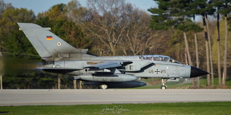 GAMF51
46+25 / Tornado ECR	
TLG51 / Schleswig, GE
4/30/25
Keywords: Military Aviation, KPSM, Pease, Portsmouth Airport, Jets, GAF, Tornados