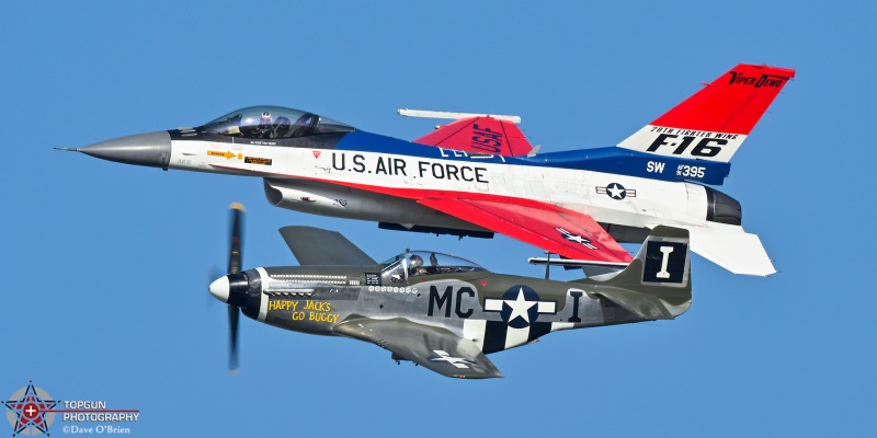 Heritage Flight
91-0395 / F-16C	
55th FS / Shaw AFB, SC

N74190 / P-51C	
San Antonio, TX
7/20/26
Keywords: Military Aviation, KOSH, Oshkosh, EAA Air Adventure, Air Show, F-16 Demo, P-51, Heritage Flight