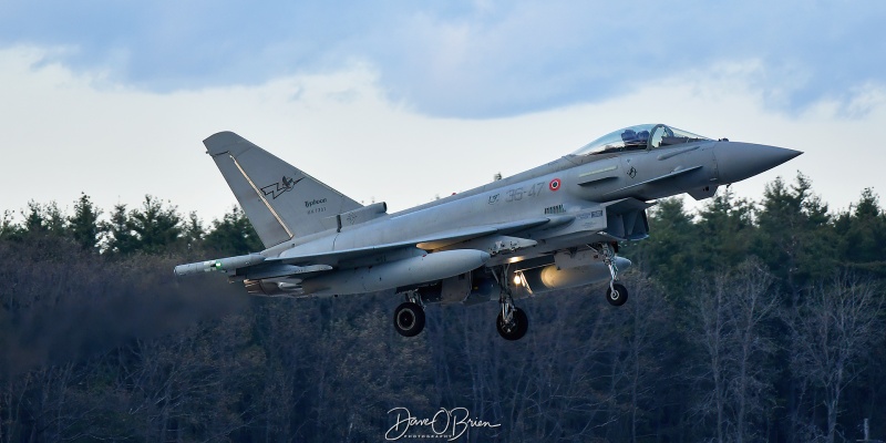 IAM3602
MM7331 / F-2000A / 36-47
18° Gruppo / Trapani AB, Italy	
5/6/24
Keywords: Military Aviation, KPSM, Pease, Portsmouth Airport, Italian Air Force, Typhoon