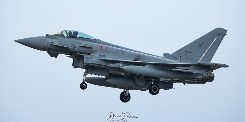 IAM3703
MM7356 / F-2000A	
132 Group / Istrana AB, Italy
4/6/24

Keywords: Military Aviation, KPSM, Pease, Portsmouth Airport, Italian Air Force, Typhoon