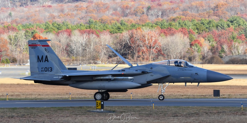 NOBLE22 gives a wave to poparazzi row
F-15C / 84-0013  
104th FW / Barnes ANGB, MA
11/2/24
Keywords: Military Aviation, KBAF, Barnes, Westfield Airport, Jets, F-15C, 104th FW