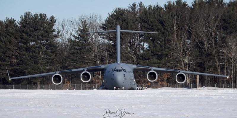 ASCOT6673 holding short RW34
C-17 / ZZ173	
99th sq / RAF Brize Norton
1/8/22
Keywords: Military Aviation, PSM, Pease, Portsmouth Airport,