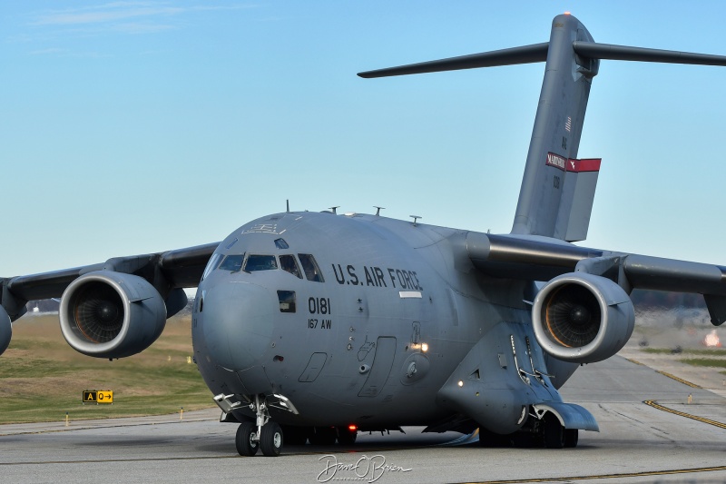 REACH817 
00-0181 / C-17A
167th AS / Martinsburg ANGB, WV
11/10/24
Keywords: Military Aviation, KPSM, Pease, Portsmouth Airport, C-17, 167th AS