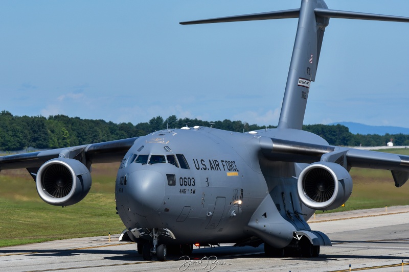 RHINO92
93-0603 / C-17A	
89th AS / Wright-Patterson AFB, OH
8/11/24
Keywords: Military Aviation, KPSM, Pease, Portsmouth Airport, C-17, 89th AS