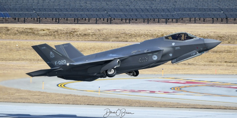 NAF323
F-020 / F-35A	
322sq / Leeuwarden AB, NLD
3/5/24
Keywords: Military Aviation, KBTV, Burlington Airport, Jets, F-35A, RNALF