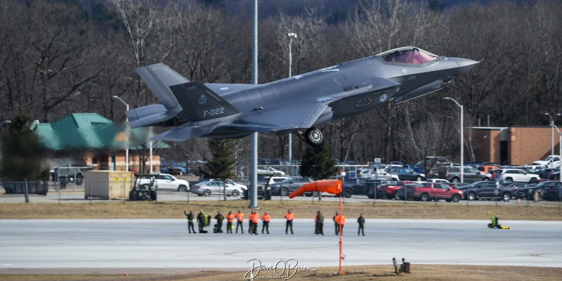 NAF328
F-022 / F-35A	
313sq / Volkel, NLD
3/5/24
Keywords: Military Aviation, KBTV, Burlington Airport, Jets, F-35A, RNALF