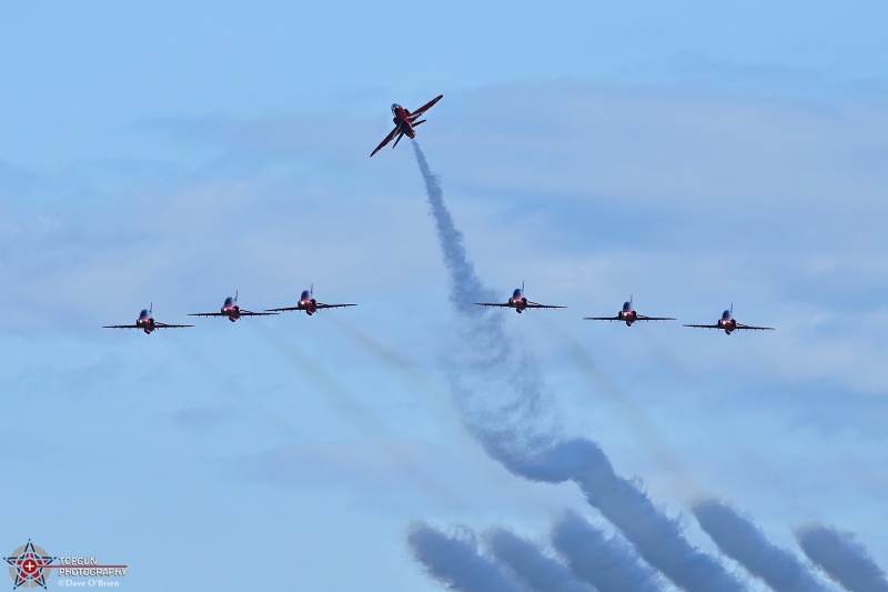 Red Arrows Break 
BA Hawk T1A / Red Arrows
7/22/26
Keywords: KOSH, Oshkosh, EAA Air Adventure, Air Show, Red Arrows, RAF, T-1A