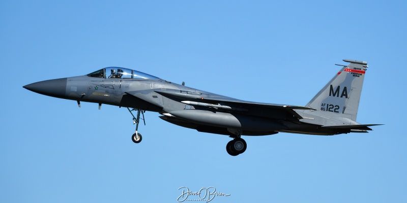 SLAM41
85-0122 / F-15C	
104th FW / Barnes ANGB, MA
3/12/24
Keywords: Military Aviation, KPSM, Pease, Portsmouth Airport, F-15, 104th FW