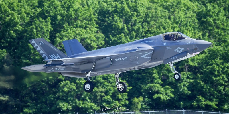 TIGER22	
170066 / F-35B	/ WH-03
VMFA-542 / MCAS Cherry Point
5/31/24
Keywords: Military Aviation, KBTV, Burlington Airport, Jets, F-35B, VMFA-542